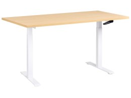 Biurko regulowane manualnie DESTINES Jasny brąz/ biały 160 cm 72 cm
