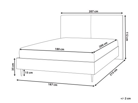 Łóżko Boucle IZERNORE 180 x 200 cm Beżowy
