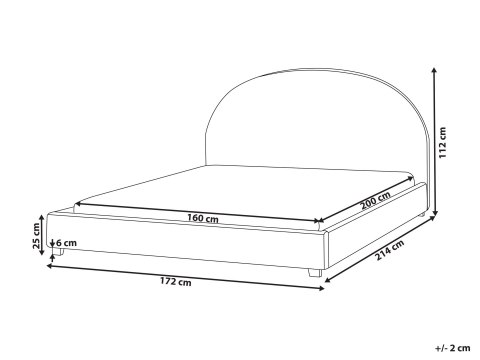Łóżko wodne Boucle VAUCLUSE 160 x 200 cm Złamana biel