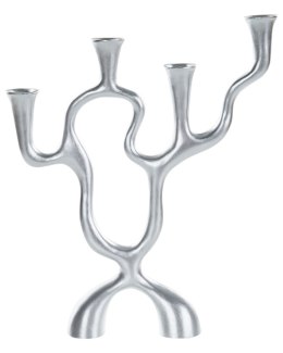 Świecznik FAMOES Metal 41 cm Srebrny