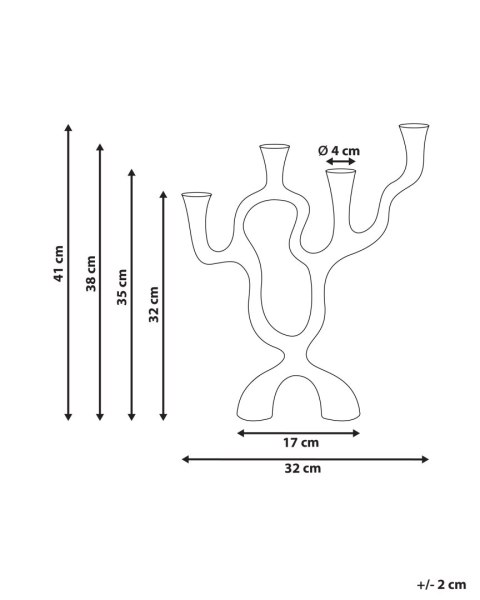 Świecznik FAMOES Metal 41 cm Srebrny