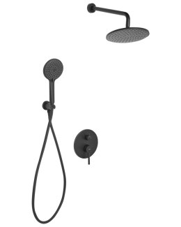 Zestaw prysznicowy podtynkowy z deszczownicą PUELO Czarny