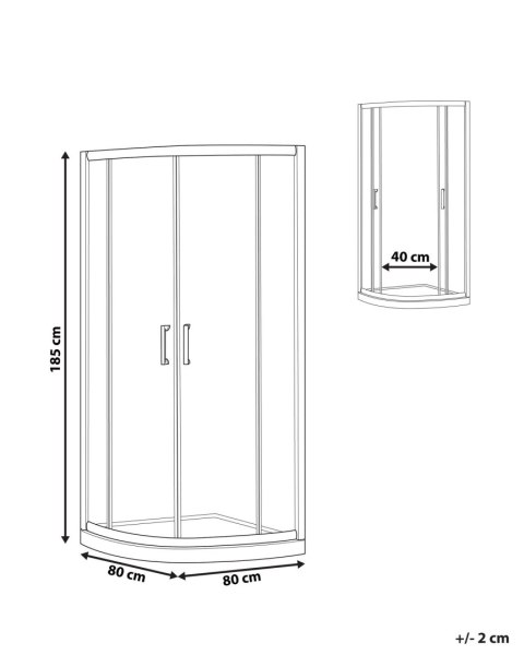 Kabina prysznicowa JUKATAN 80 x 80 x 185 cm Złoty