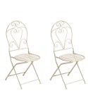 Zestaw 2 krzeseł ogrodowych FOLELLI Składane Metal Jasnobeżowy