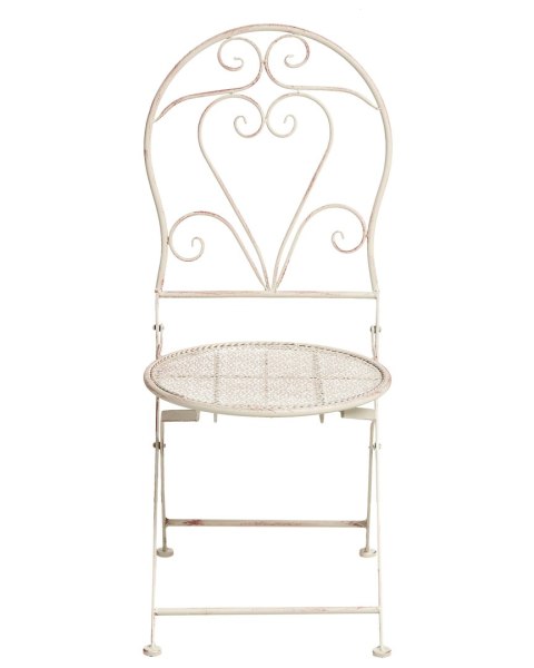 Zestaw 2 krzeseł ogrodowych FOLELLI Składane Metal Jasnobeżowy