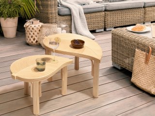 Zestaw 2 stolików kawowych PARALIA Rattan Naturalny
