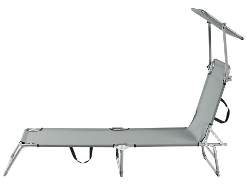 Leżak ogrodowy FOLIGNO Rozkładany Metal Szary