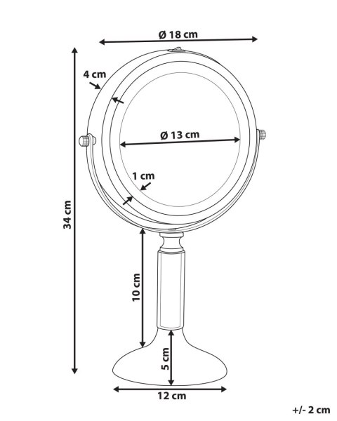 Lusterko kosmetyczne LED BAIXAS Złoty