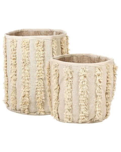 Zestaw 2 koszy KAKKI Bawełna Beżowy