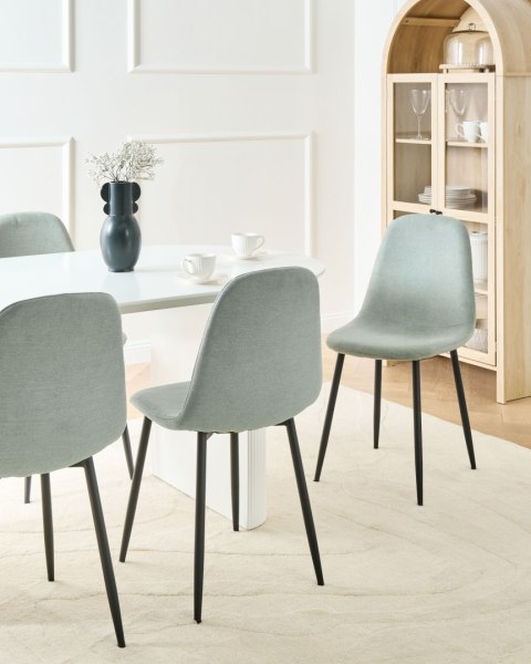 Zestaw 4 krzeseł do jadalni CRANDALL Jasnozielony