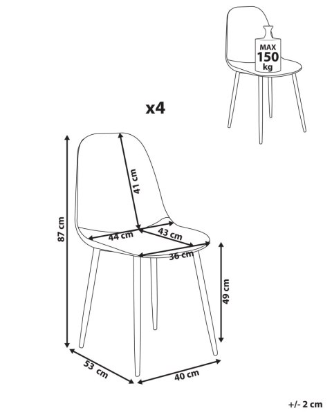 Zestaw 4 krzeseł do jadalni CRANDALL Jasnozielony