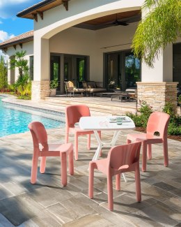 Zestaw 4 krzeseł ogrodowych BETIM Koralowy
