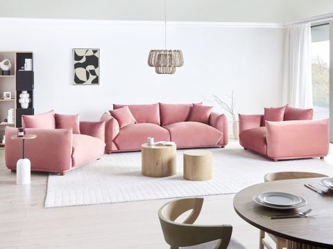 Komplet wypoczynkowy dla 5 osób LUVOS Welur Różowy