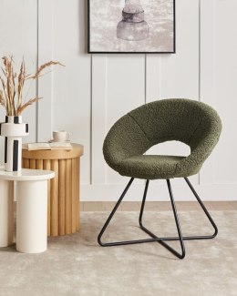 Krzesło do jadalni RACHEL Boucle Zielony