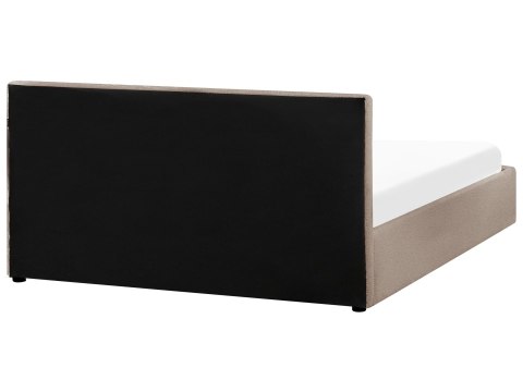 Łóżko z pojemnikiem Boucle MONTLAUR 160 x 200 cm Beżowoszary