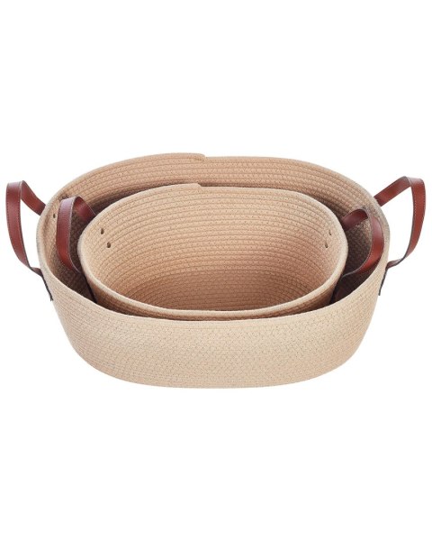 Zestaw 2 koszy GISSAR Bawełna Jasnobeżowy