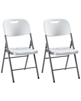 Zestaw 2 krzeseł ogrodowych CUGNOLI Składane Biały