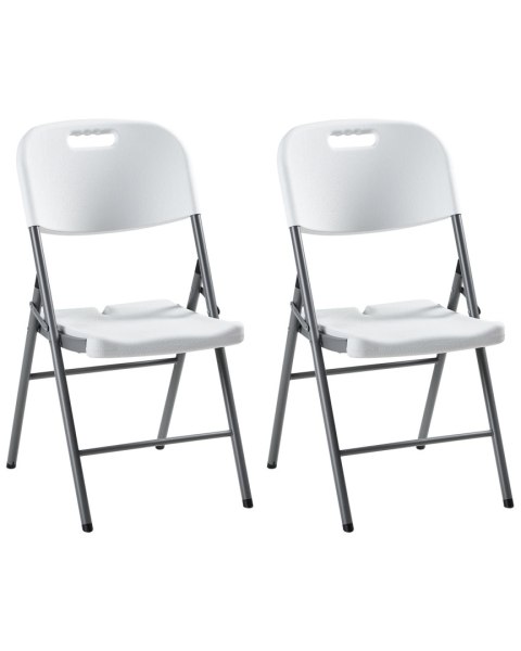 Zestaw 2 krzeseł ogrodowych CUGNOLI Składane Biały