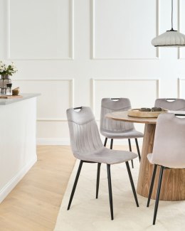 Zestaw 4 krzeseł do jadalni ARGYLE Welur Jasnoszary