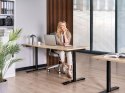 Biurko regulowane manualnie DESTINAS Czarny/ jasny brąz 160 cm 72 cm
