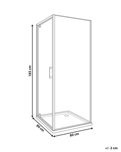 Kabina prysznicowa DARLI 80 x 80 x 185 cm Złoty