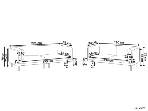 Komplet wypoczynkowy dla 5 osób VORGOD Złamana biel