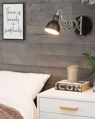 Lampa ścienna HARRINGTON Regulowana Metal Czarny