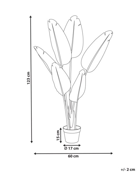 Sztuczna roślina BANANA TREE 123 cm Złoty