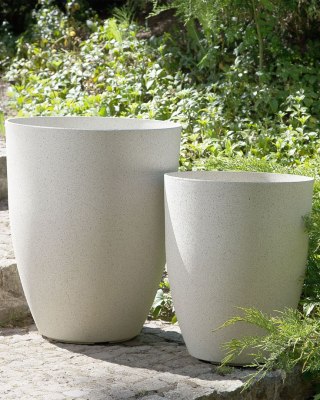 Zestaw 2 doniczek CROTON 43 cm Złamana biel