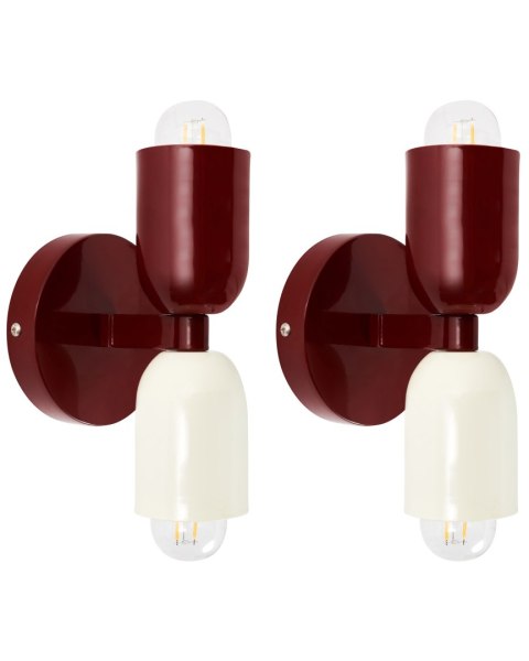 Zestaw 2 lamp ściennych TOPI Metal Czerwony