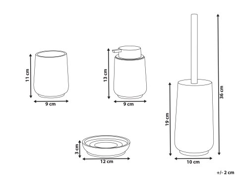 Zestaw akcesoriów łazienkowych 4 elementy SUCHES Pomarańczowy