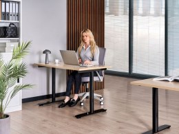 Biurko regulowane elektrycznie DESTINAS Czarny/ jasny brąz 120 cm 60 cm