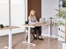 Biurko regulowane elektrycznie DESTINES Jasny brąz/ biały 160 cm 72 cm