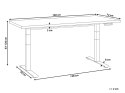 Biurko regulowane elektrycznie DESTINES Jasny brąz/ biały 160 cm 72 cm