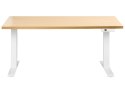 Biurko regulowane elektrycznie DESTINES Jasny brąz/ biały 160 cm 72 cm