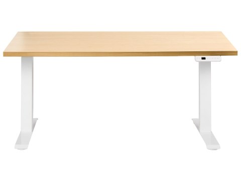 Biurko regulowane elektrycznie DESTINES Jasny brąz/ biały 160 cm 72 cm