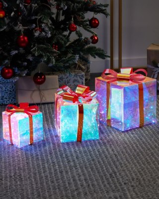 Dekoracja świąteczna LED CAPELLA Prezenty świąteczne 15/20/25 cm Kolorowy