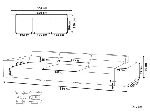 Sofa modułowa dla 3 osób HELLNAR Boucle Złamana biel