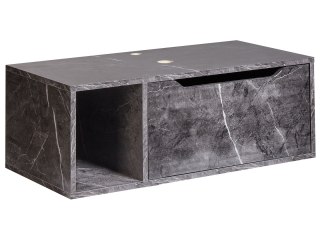 Wisząca szafka pod umywalkę CASCAVEL 80 cm Czarny marmur