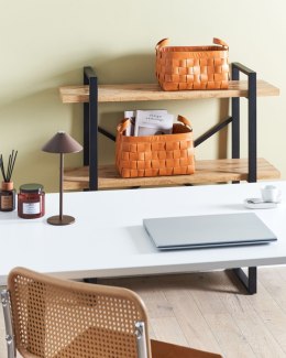 Zestaw 2 koszy SIPPAR Ekoskóra Złoty brąz