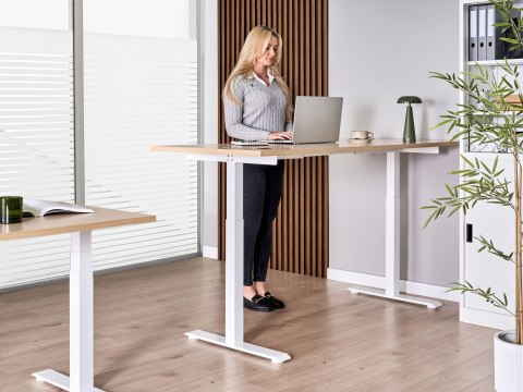 Biurko regulowane elektrycznie DESTINES Jasny brąz/ biały 180 cm 72 cm