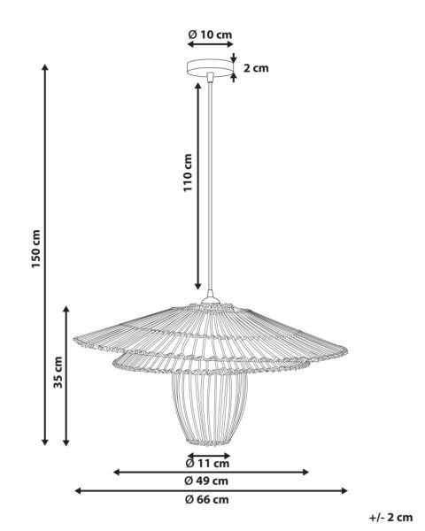 Lampa wisząca BOTIJAS Rattan Naturalny