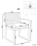 Zestaw 2 krzeseł ogrodowych z poduszkami SASSARI PREMIUM Certyfikowane drewno akacjowe Szary melanż