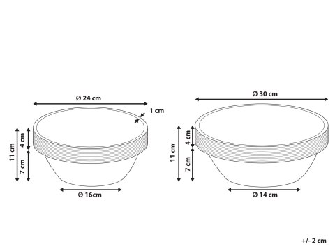 Zestaw 2 mis dekoracyjnych MINYA Drewno mango Jasnobrązowy