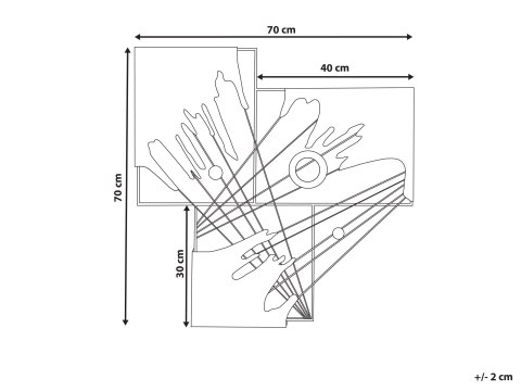 Dekoracja ścienna BALBRIGGAN Metal 70 cm Kolorowy