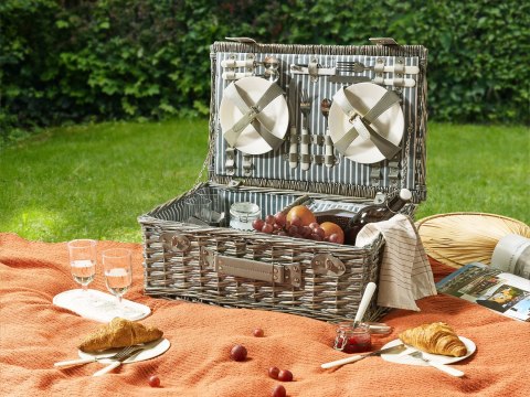 Kosz piknikowy FIGUE Plecionka Szary