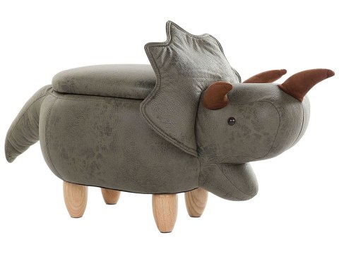 Pufa zwierzak ze schowkiem TRICERATOPS Ciemnozielony