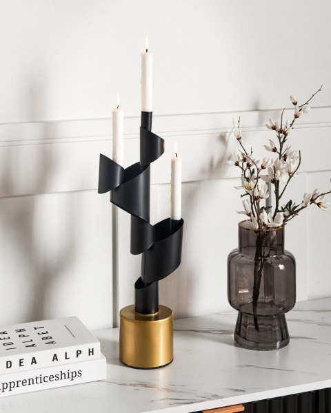 Świecznik AMILLY Metal 51 cm Czarny