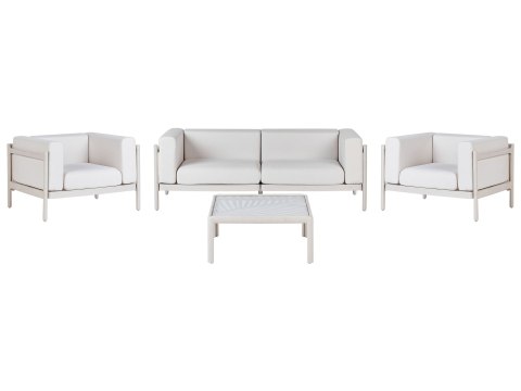 Zestaw ogrodowy ze stolikiem dla 4 osób FERRETTI Jasnobeżowy