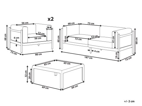 Zestaw ogrodowy ze stolikiem dla 4 osób FERRETTI Jasnobeżowy